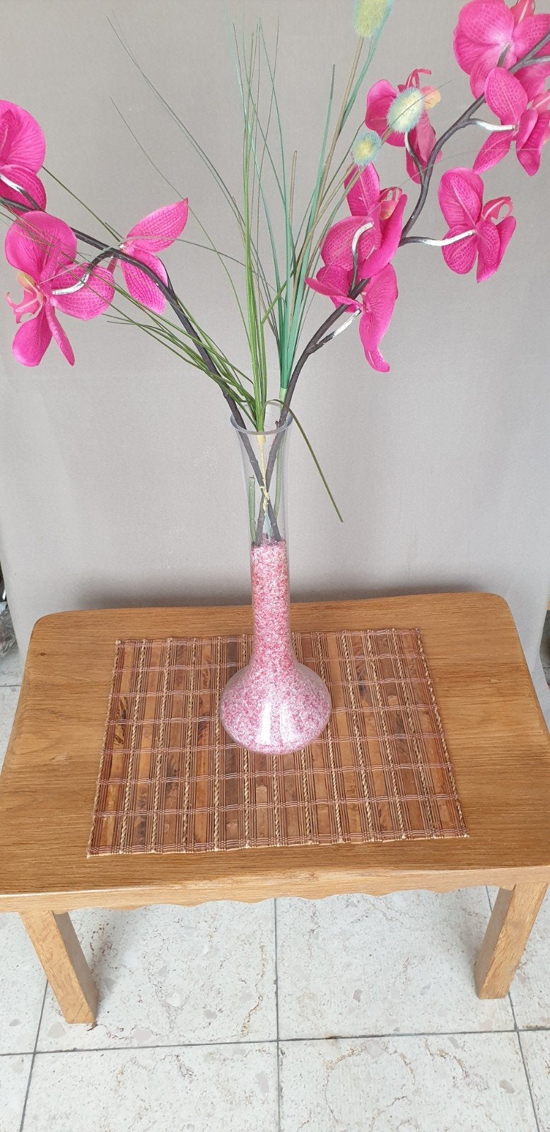Prachtige kunst orchideeën in vaas, Ophalen, Roze, Zo goed als nieuw, Modern