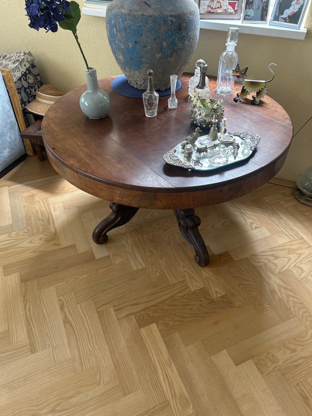 Antieke Biedermeier Tafel Rond, Ophalen