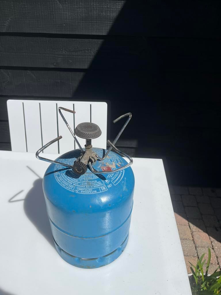 Campingaz gasbrander met gasflessen,klein en grote gasfles, Ophalen of Verzenden, Gebruikt