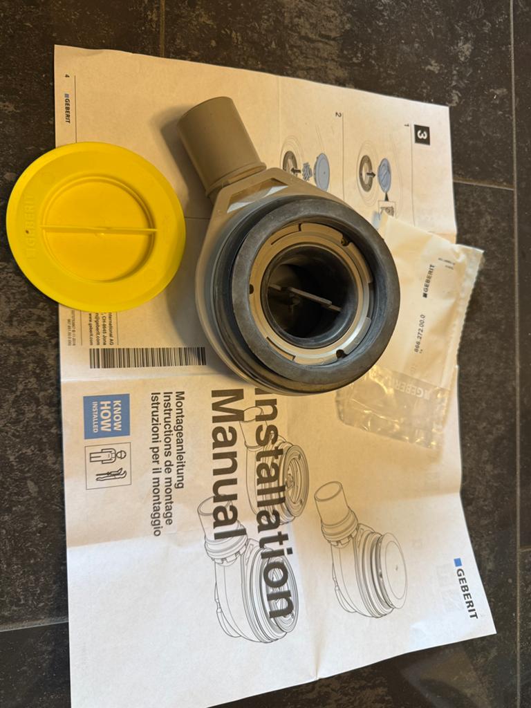 Geberit Doucheput sifon met handleiding, Doe-het-zelf en Verbouw, Sanitair, Ophalen, Nieuw, Douche