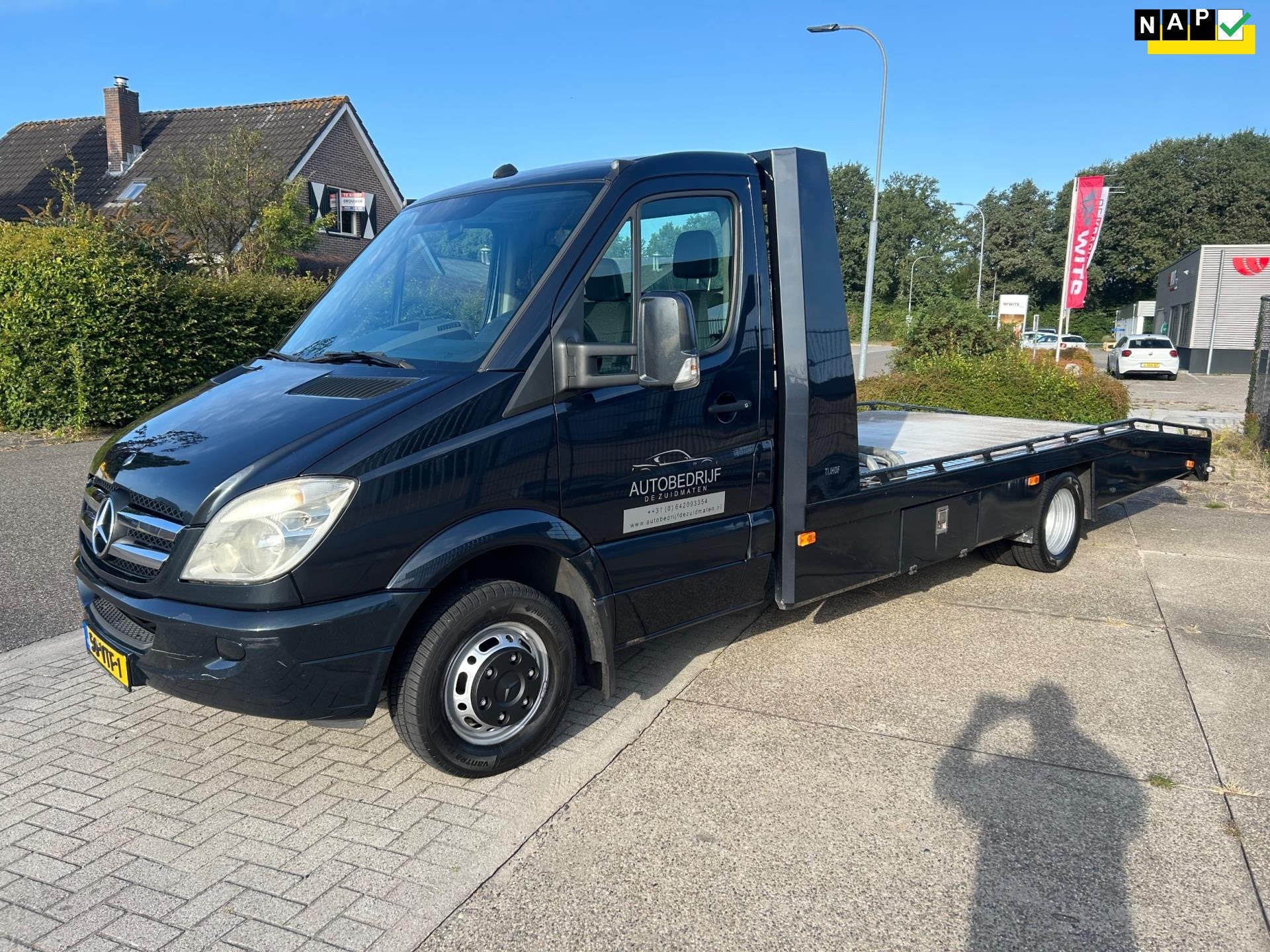 Mercedes-Benz Sprinter 518 3.0 CDI 432 DC oprijwagen TIJHOF, Automaat, Gebruikt, Zwart, 2987 cc