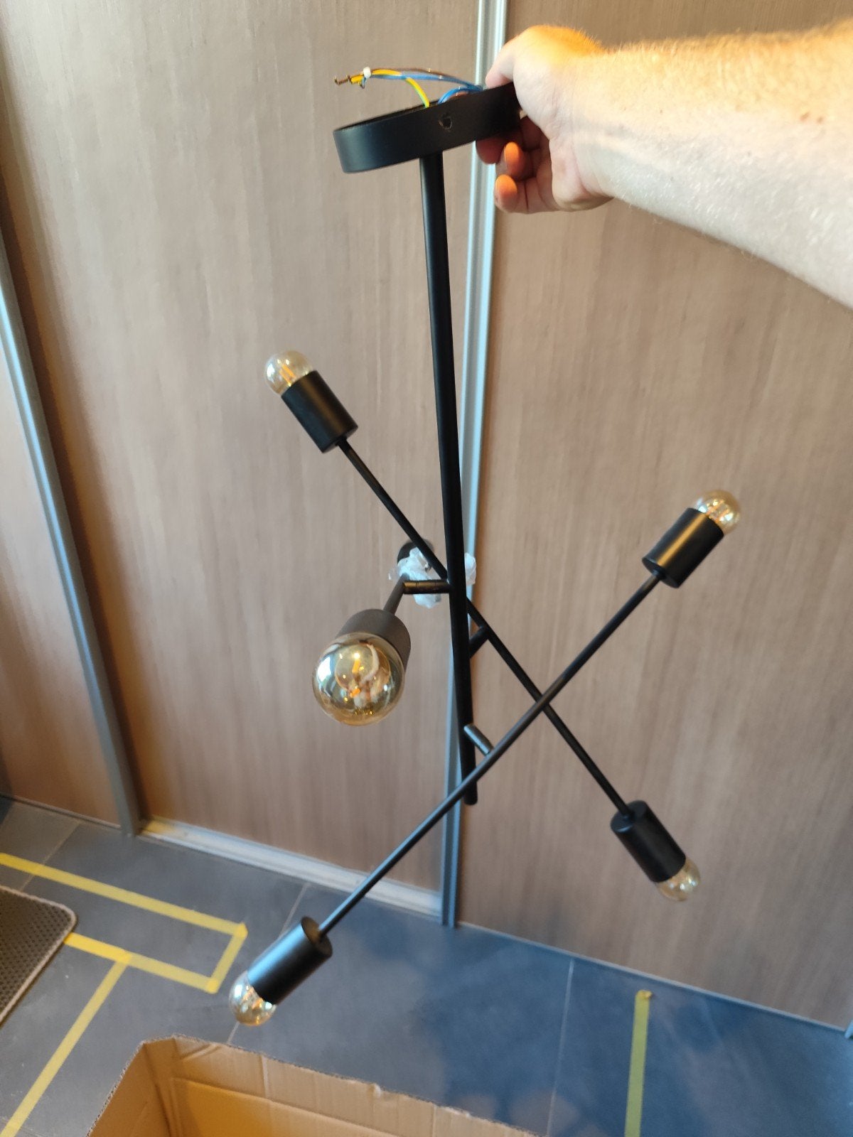 Moderne Zwarte Sputnik Plafondlamp met 6 Lichtpunten, Nieuw, Modern, Sputnik, Industrieel, Metaal, E27 (groot)