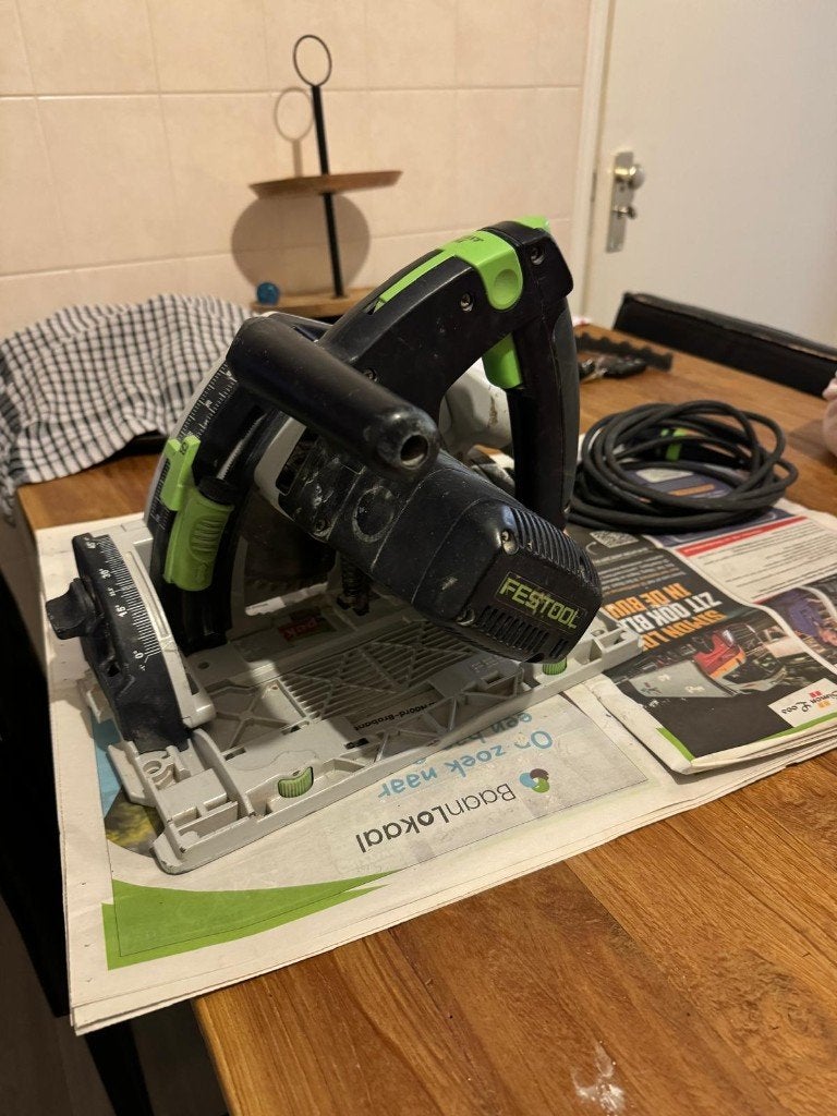 Festool TS 55 REBQ Invalzaag / Cirkelzaag met stroomkabel, Invalzaag, 70 mm of meer, Ophalen of Verzenden, Zo goed als nieuw