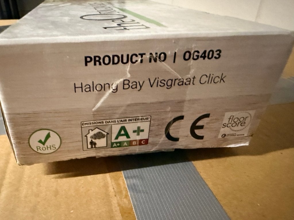 Ca. 60 m² Halong Bay visgraat click PVC, Ophalen, Gebruikt, Overige typen, 50 tot 75 m²