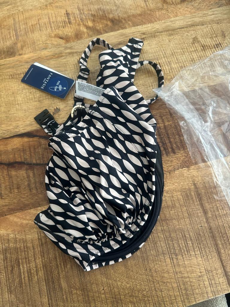 Fantasie Bikini tol Zwart/Beige Patroon - Nieuw met labels, Ophalen of Verzenden, Nieuw, Zwart, Badpak