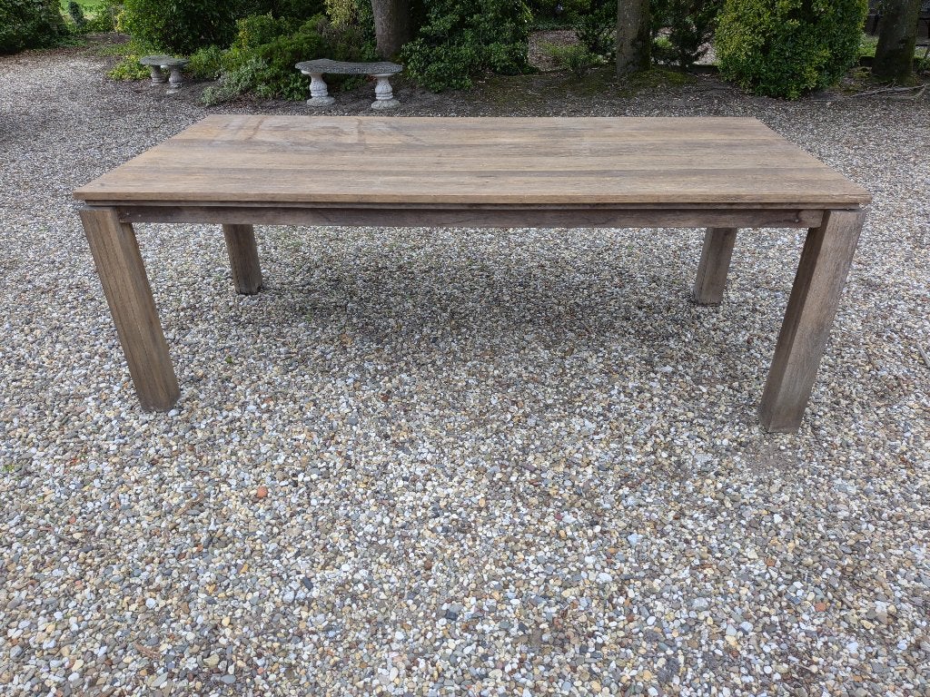 Teak houten buiten eettafel, Ophalen, Gebruikt, Teakhout, 200 cm of meer