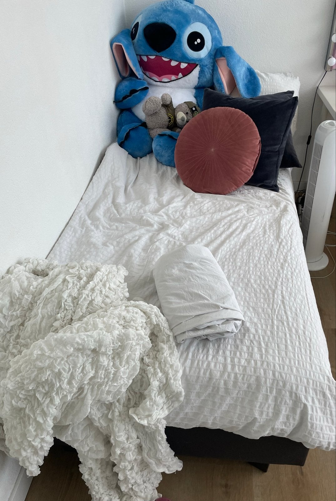 Eenpersoons boxspring gratis ophalen (excl. matras), Ophalen, Gebruikt, Eenpersoons, Grijs
