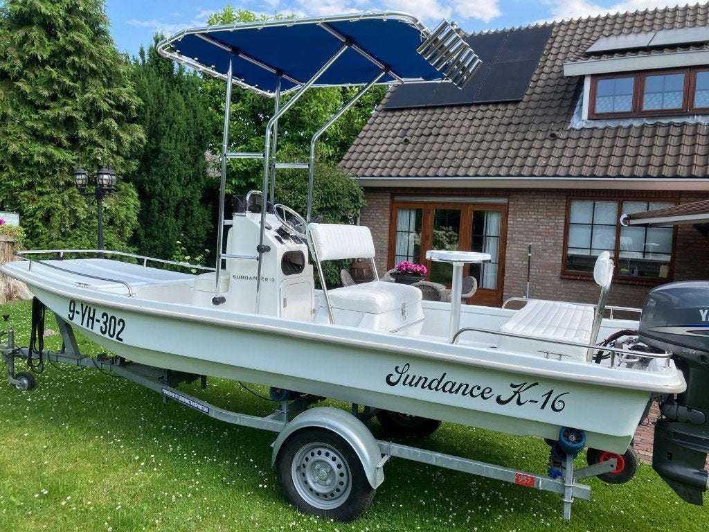 sea ray sundance skiff T-top 40 pk yamaha trailer, Watersport en Boten, Vis- en Consoleboten, Ophalen, Viertaktmotor, Zo goed als nieuw