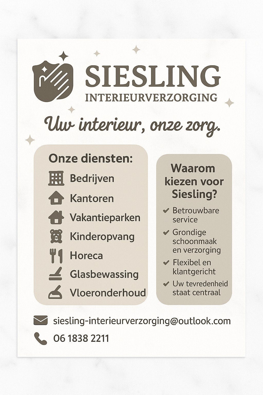 Siesling Interieurverzorging zoekt nieuwe samenwerkingen