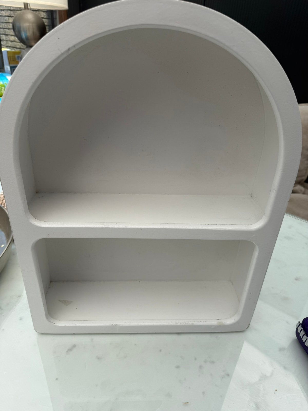 Witte wandplank met twee vakken, Ophalen of Verzenden, Zo goed als nieuw