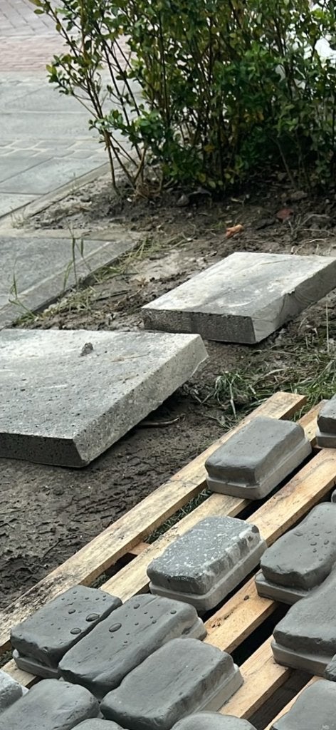 Tegels 2x schellevis tegel over schelle vis tegel, Tuin en Terras, Ophalen of Verzenden, Nieuw, Beton, Terrastegels