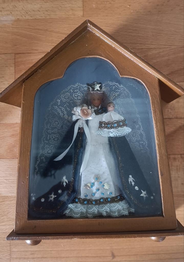 Vintage Maria kapel - staand of hangend - 22x17cm, Antiek en Kunst, Ophalen of Verzenden