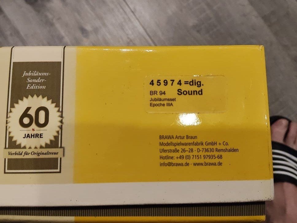Brawa Jubileumset BR 94 sound- 60 Jaar Speciale Editie HO, Ophalen of Verzenden, Zo goed als nieuw, Gelijkstroom, Overige merken