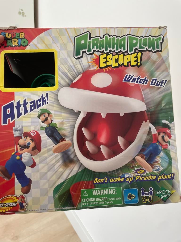 Super Mario Piranha Plant Escape! Bordspel, Hobby en Vrije tijd, Een of twee spelers, Ophalen of Verzenden, Zo goed als nieuw