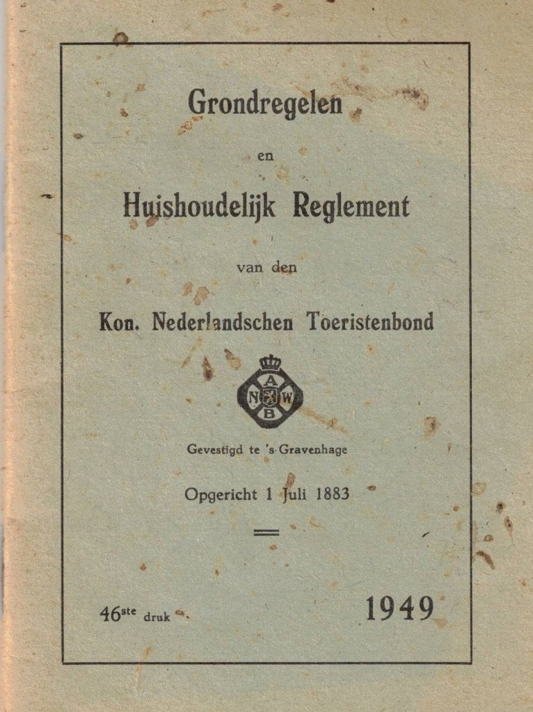 Grondregelen en Huishoudelijk Reglement ANWB 1949, Ophalen of Verzenden, Meerdere auteurs, 20e eeuw of later, Gelezen