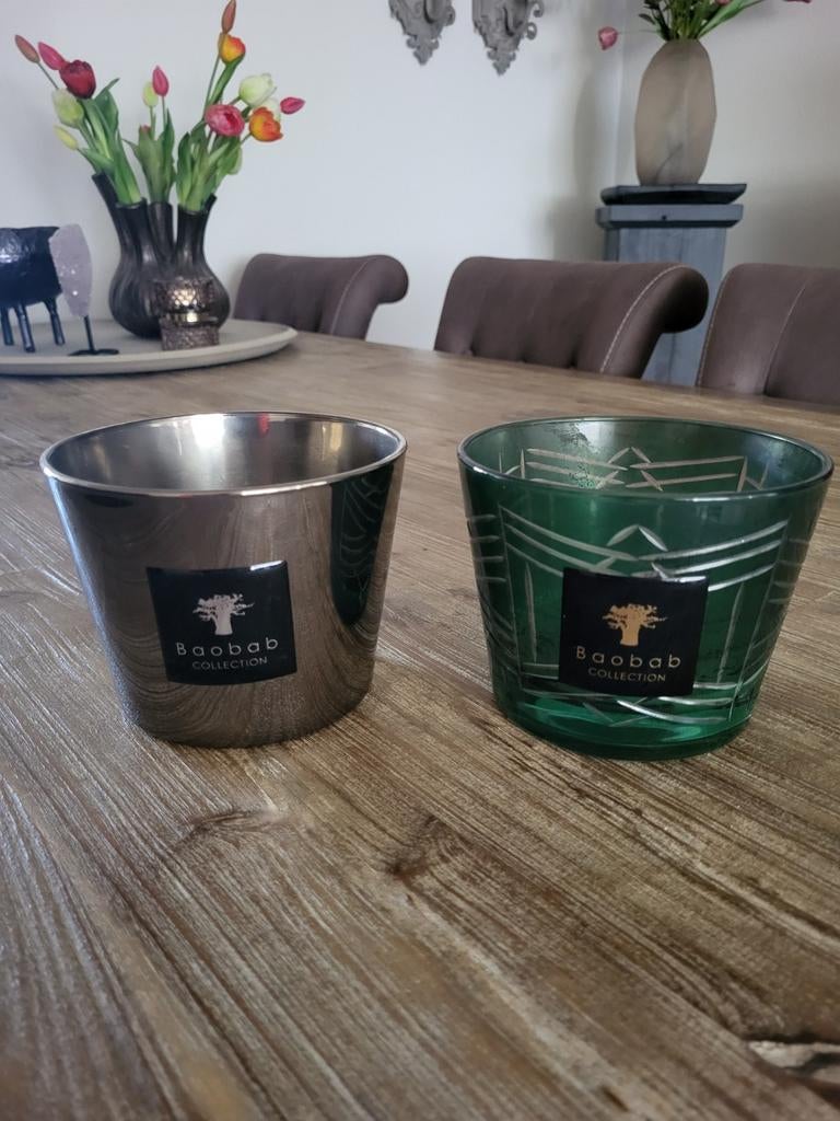 2 Lege Baobab kaarsen met originele doos er bij., Ophalen of Verzenden, Gebruikt, Overige