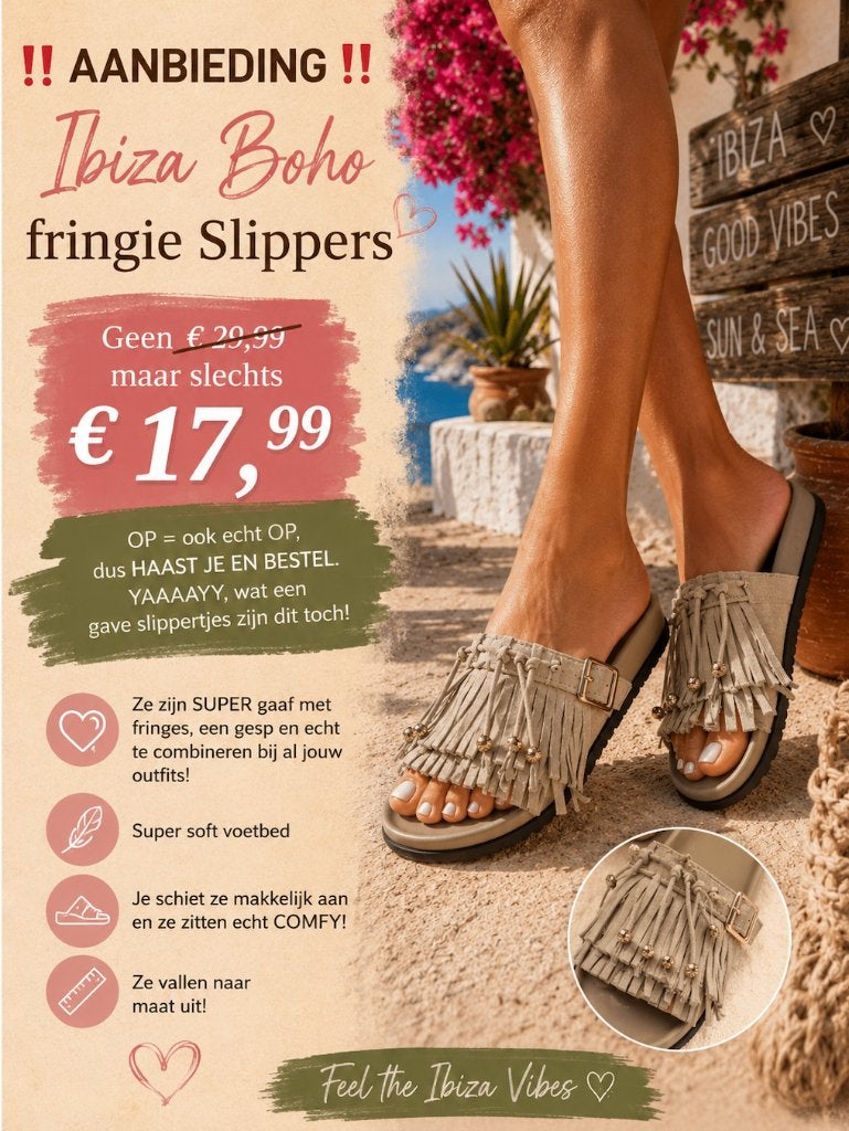 ‼️ AANBIEDING ‼️ Ibiza Boho fringie Slippers mt 41, Slippers, Overige kleuren, Nieuw, Ophalen of Verzenden