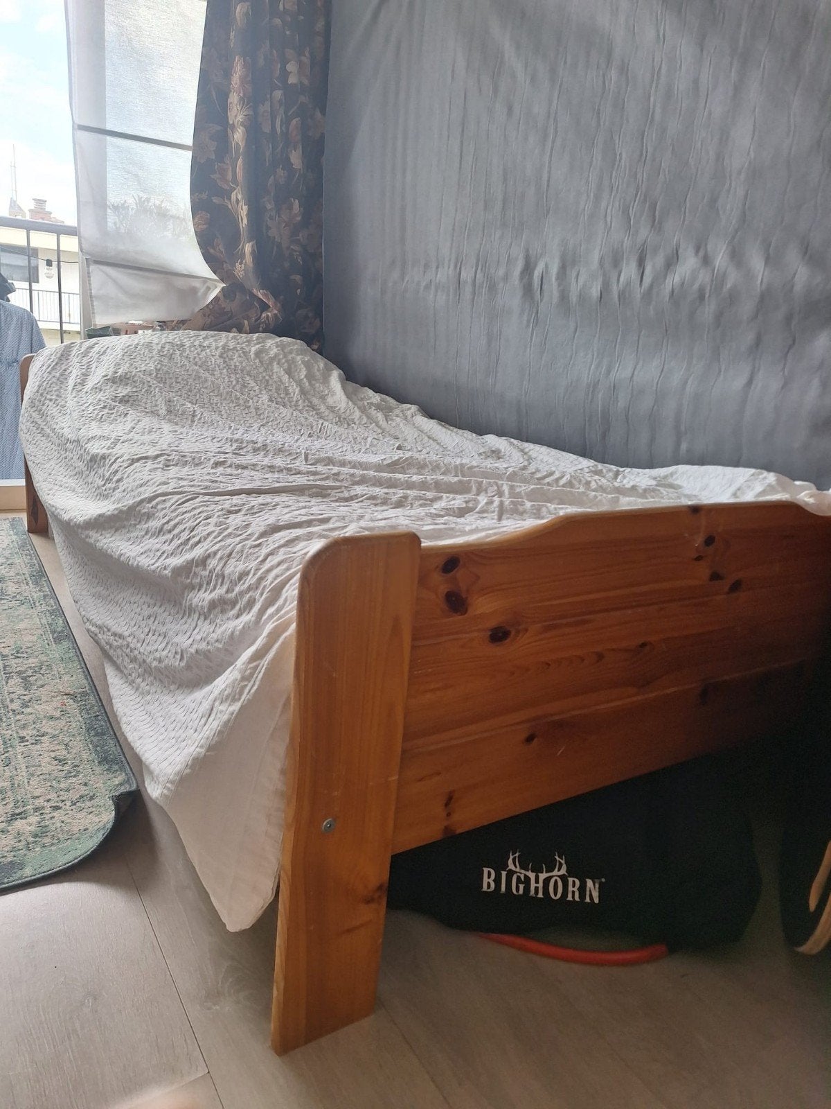 Houten eenpersoonsbed 90x200cm met lattenbodem, Huis en Inrichting, Ophalen, Gebruikt, 90 cm, Eenpersoons
