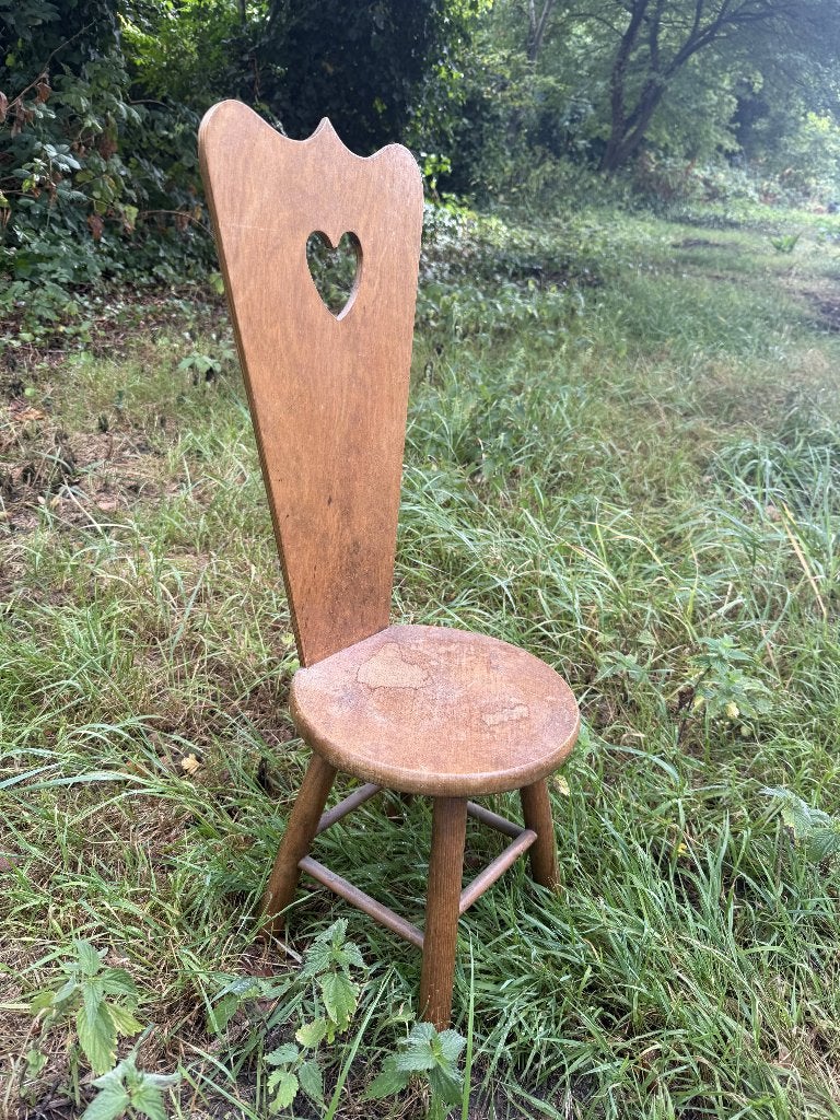 Stoeltje hart, Huis en Inrichting, Krukjes, Ophalen, Gebruikt, Hout