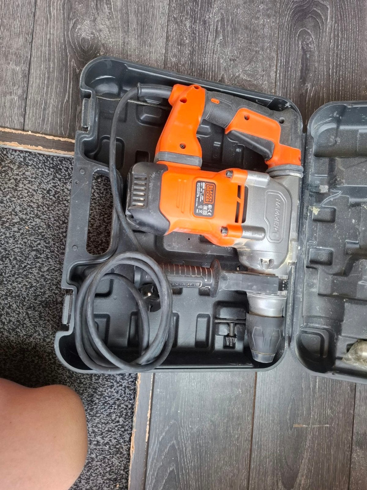 BLACK+DECKER BEHS03K-QS 1250W Boorhamer Pneumatisch, Ophalen, Boor- en/of Breekhamer, Klopboormechanisme, Gebruikt