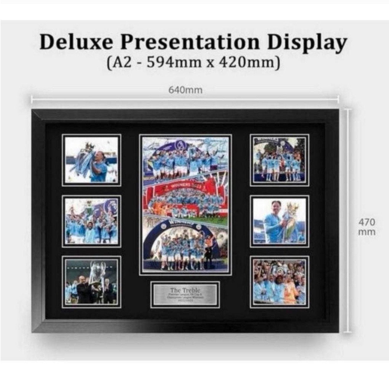 Man City Treble 2023 Winners Signed A2 Framed Autograph, Buitenlandse clubs, Nieuw, Ophalen of Verzenden, H