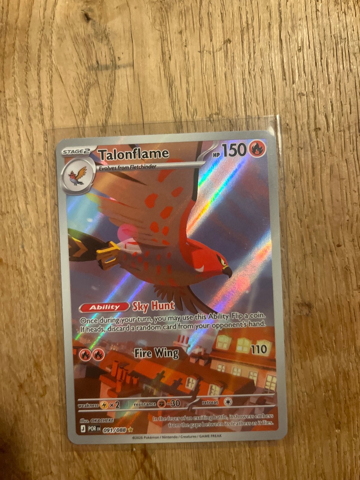 Talonflame 091/088 Foil Pokémon Kaart - Nieuwstaat, Ophalen of Verzenden, Nieuw, Losse kaart, Foil