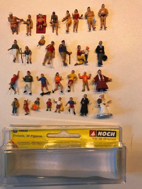 Handgeschilderde figuren NOCH 16035 "Vrije Tijd" 30 stuks, Ophalen of Verzenden, Nieuw, 1:50 of kleiner, Figuur of Figuren