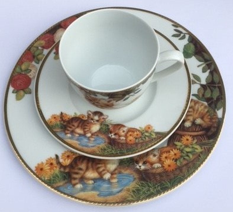 Bord, Kop en Schotel Katzenparadies Bradford (nieuw) kittens, Verzenden, Nieuw, Porselein, Kop en/of schotel