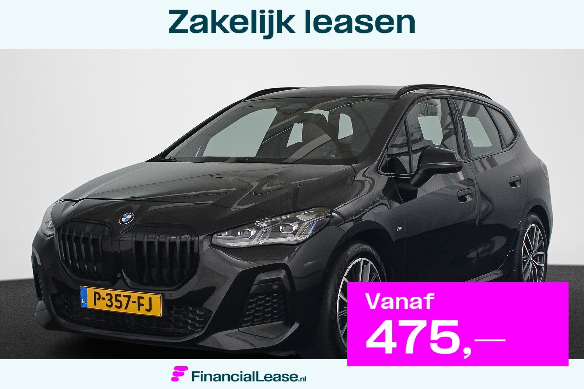 BMW 2-serie Active Tourer 220i M Sport Trekhaak Leder Stoelv, Gebruikt, Zwart, Origineel Nederlands, Bedrijf