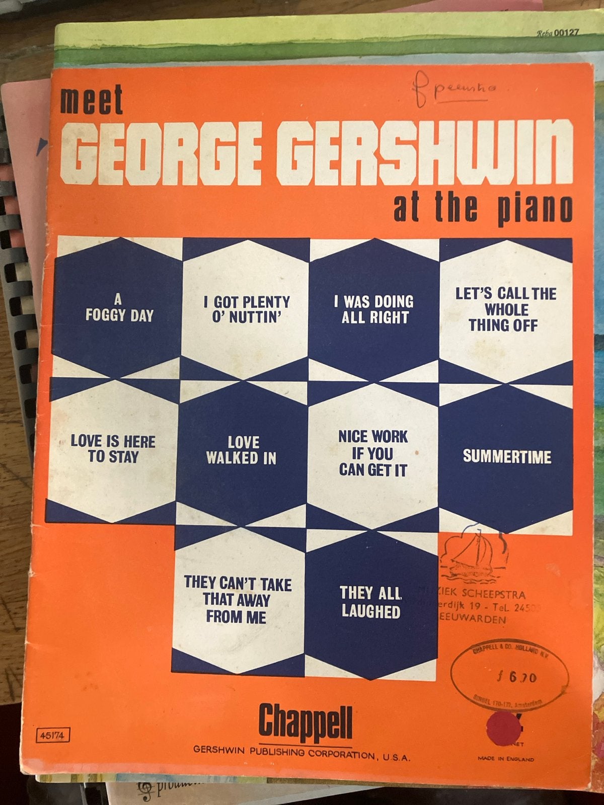 George Gershwin bladmuziek voor piano - Chappell, Gebruikt, Klassiek, Ophalen of Verzenden, Artiest of Componist