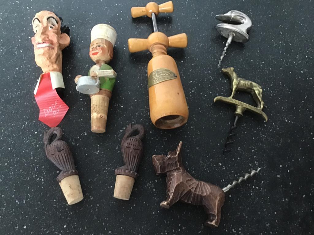 Lot antieke kurkentrekkers en flessenstop., Antiek en Kunst, Ophalen of Verzenden