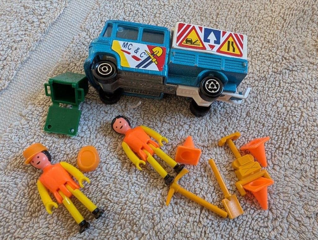 Vintage Majorette auto 233 + MAJOKIT set nr 784 Wegenbouwers, Kinderen en Baby's, Ophalen of Verzenden, Gebruikt, Overige merken
