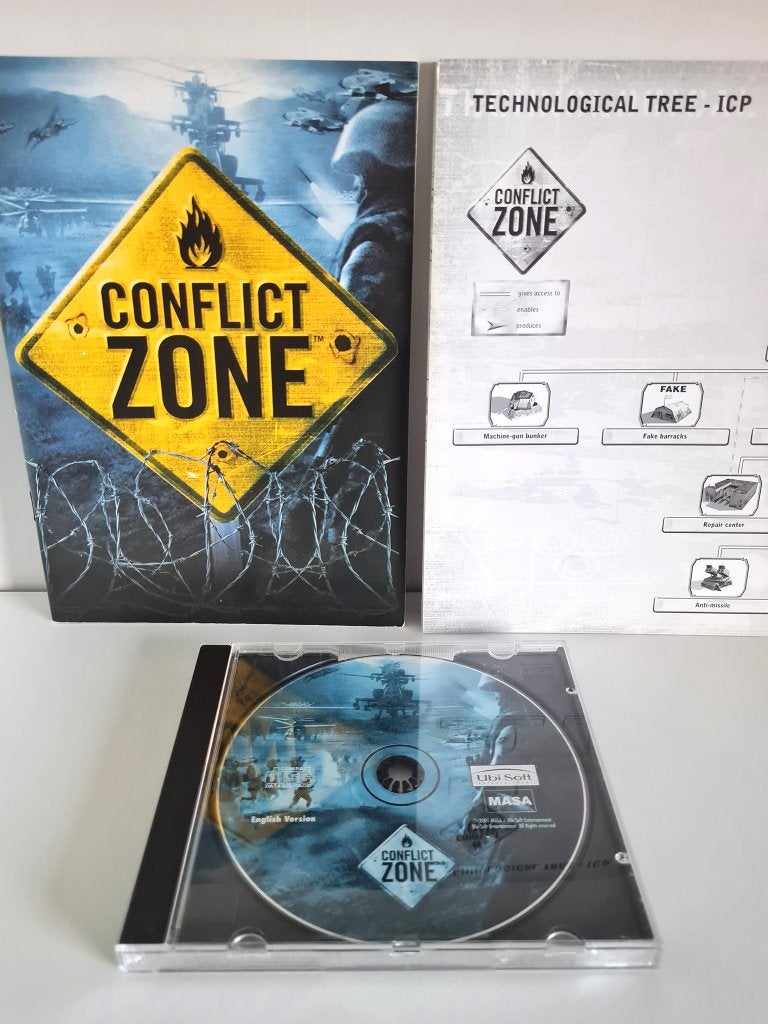 Conflict Zone - PC cd-rom & manual tech-tree, 1 speler, Ophalen of Verzenden, Zo goed als nieuw, Strategie en Constructie
