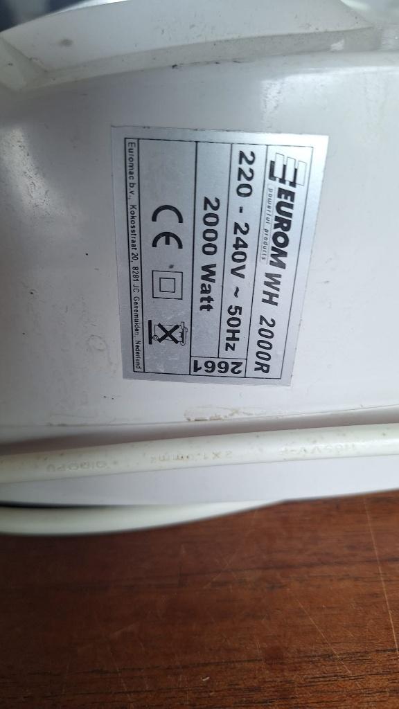 2x Eurom WH 2000R, Ophalen, Overige soorten, Elektrisch, Zo goed als nieuw