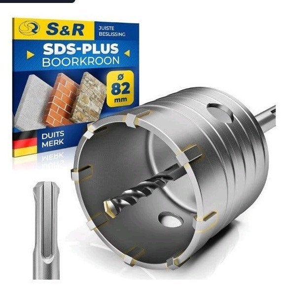 S&R SDS-Plus Boorkroon 82mm voor Beton, Steen, Metselwerk, Ophalen of Verzenden, Nieuw, Boor- en/of Breekhamer, Klopboormechanisme