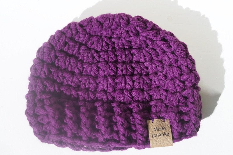 Paarse muts en sjaal voor een baby, newborn, Kinderen en Baby's, Babykleding | Mutsen, Sjaals en Wanten, Meisje, Maat 56, Handgemaakt