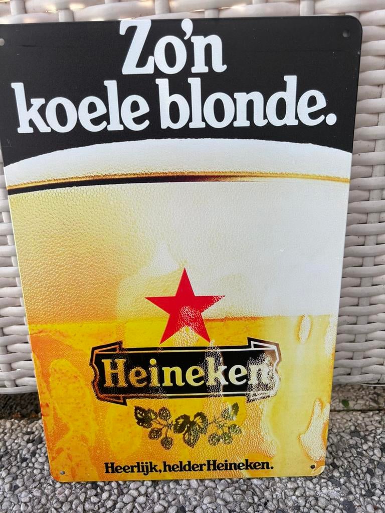 HEINEKEN RECLAME BORDJE, Verzamelen, Biermerken, Ophalen of Verzenden, Zo goed als nieuw, Reclamebord, Plaat of Schild, Heineken