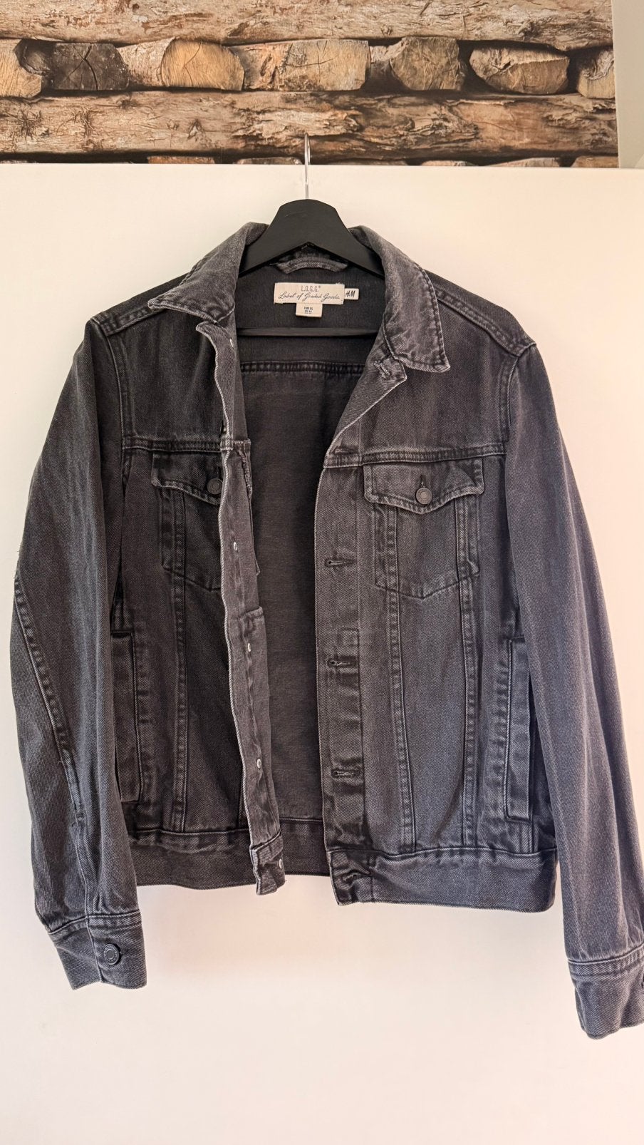 Grijs zwart spijkerjas jack maat xs H&M, Ophalen of Verzenden, Nieuw, Maat 34 (XS) of kleiner, Zwart