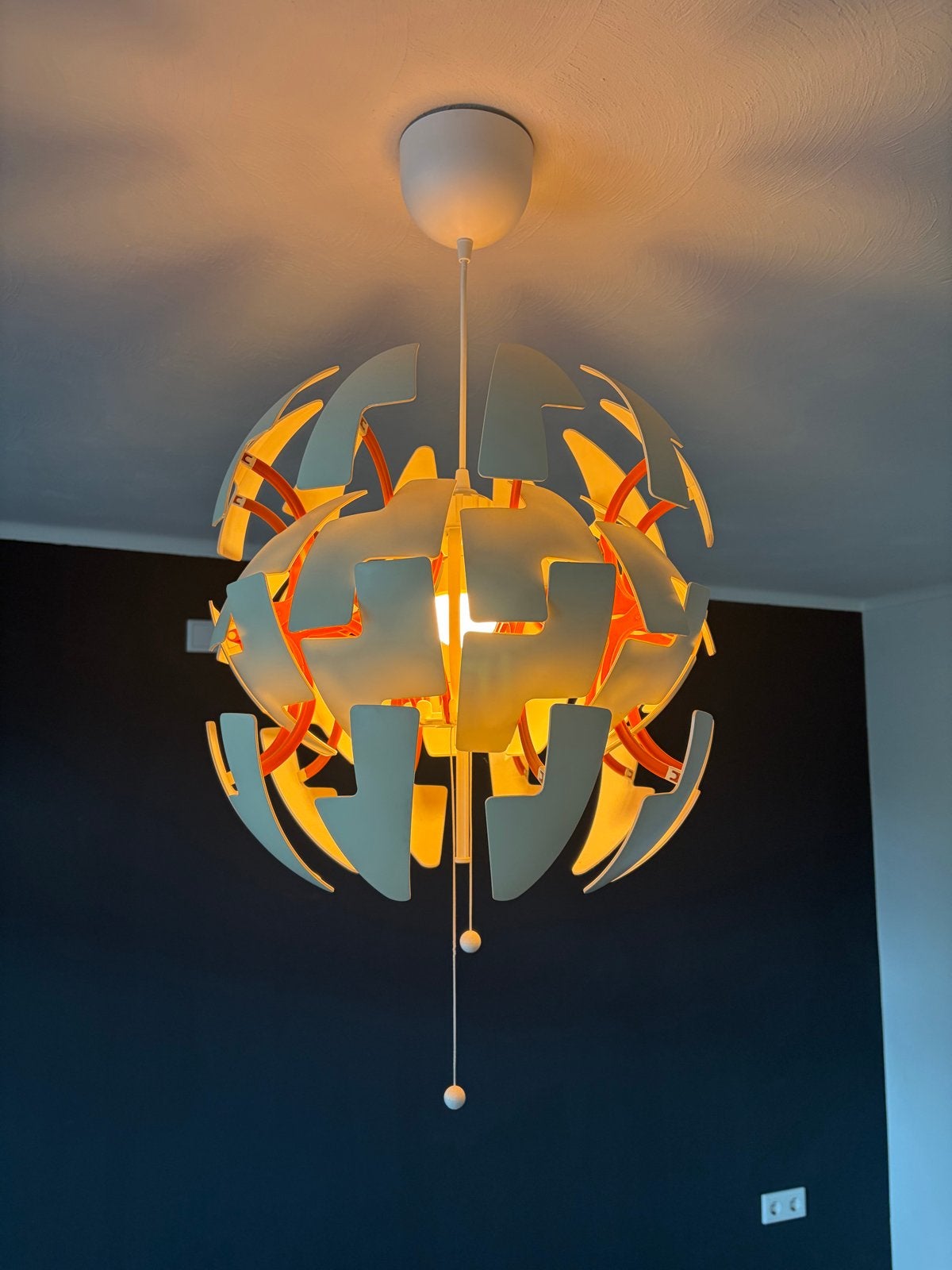 IKEA PS 2014 Hanglamp - Wit/Oranje - Modern Design, Ophalen, Zo goed als nieuw, Kunststof, E27 (groot)