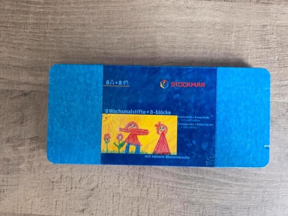 Stockmar waskrijt nieuw in blikken doos 8x blok 8x stift, Hobby en Vrije tijd, Ophalen of Verzenden, Nieuw, Potlood of Stift