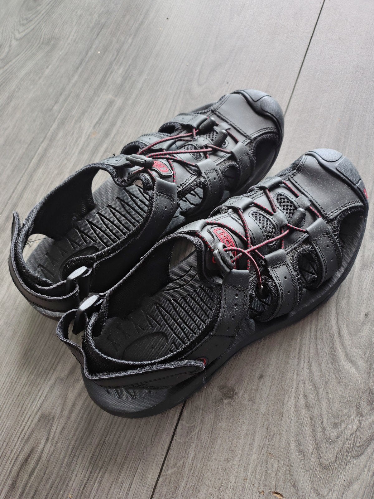 Zwarte heren sandalen., Sandalen, Zwart, Ophalen of Verzenden, Zo goed als nieuw