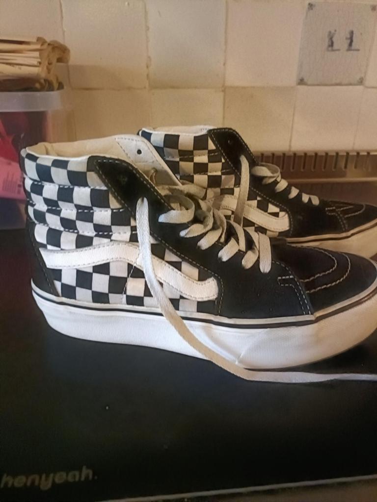 Vans platform checkerboard mt 38, Kleding | Dames, Schoenen, Ophalen of Verzenden, Vans, Sneakers of Gympen, Zo goed als nieuw