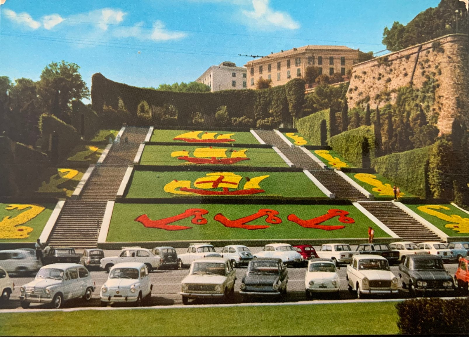 Italië, Genua, met mooie auto’s., Ophalen of Verzenden, Ongelopen, Italië