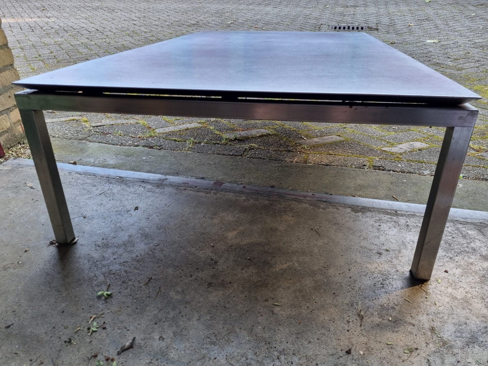 rvs salontafel, Huis en Inrichting, Ophalen, Gebruikt, 100 tot 150 cm, 50 tot 100 cm
