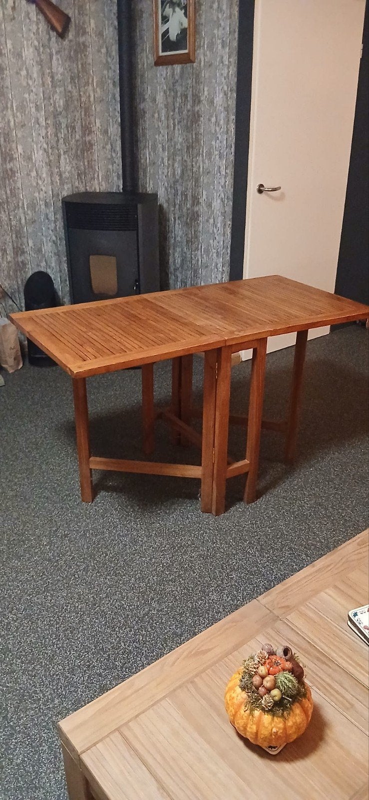 Houten klaptafel - Ideaal voor kleine ruimtes, Ophalen, Gebruikt, 100 tot 150 cm, Praktisch, compact, klassiek