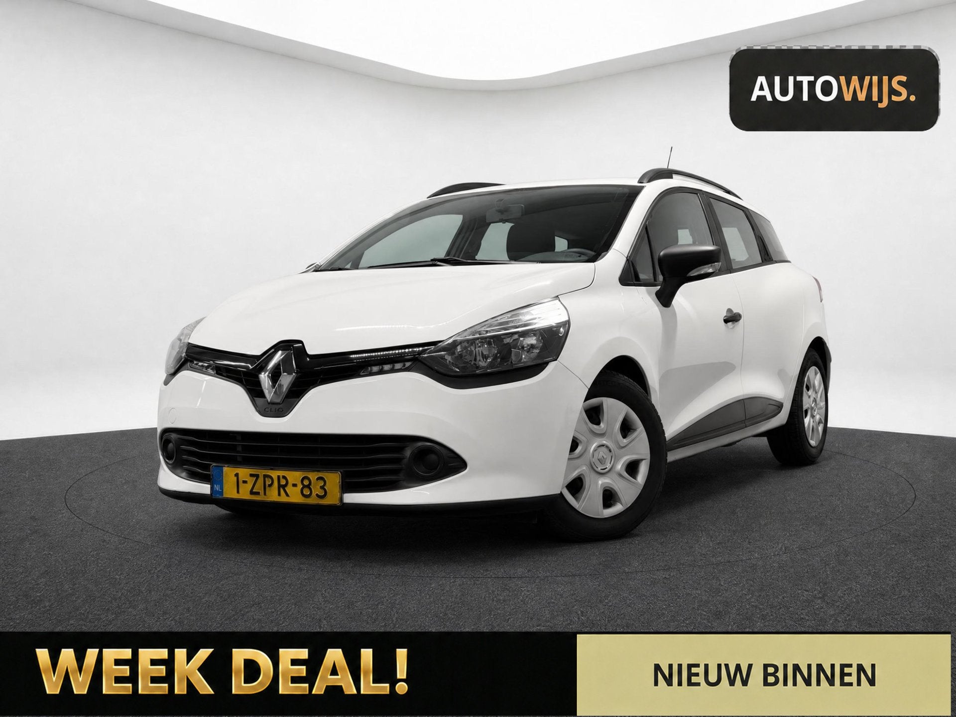 Renault Clio Estate 0.9 TCe Authentique|Goed onderhouden|NL, Auto's, Voorwielaandrijving, Zwart, Wit, Origineel Nederlands