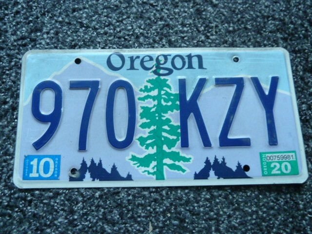 Kentekenplaat licenseplate Oregon no. 2 USA, Verzenden, Gebruikt, Auto's