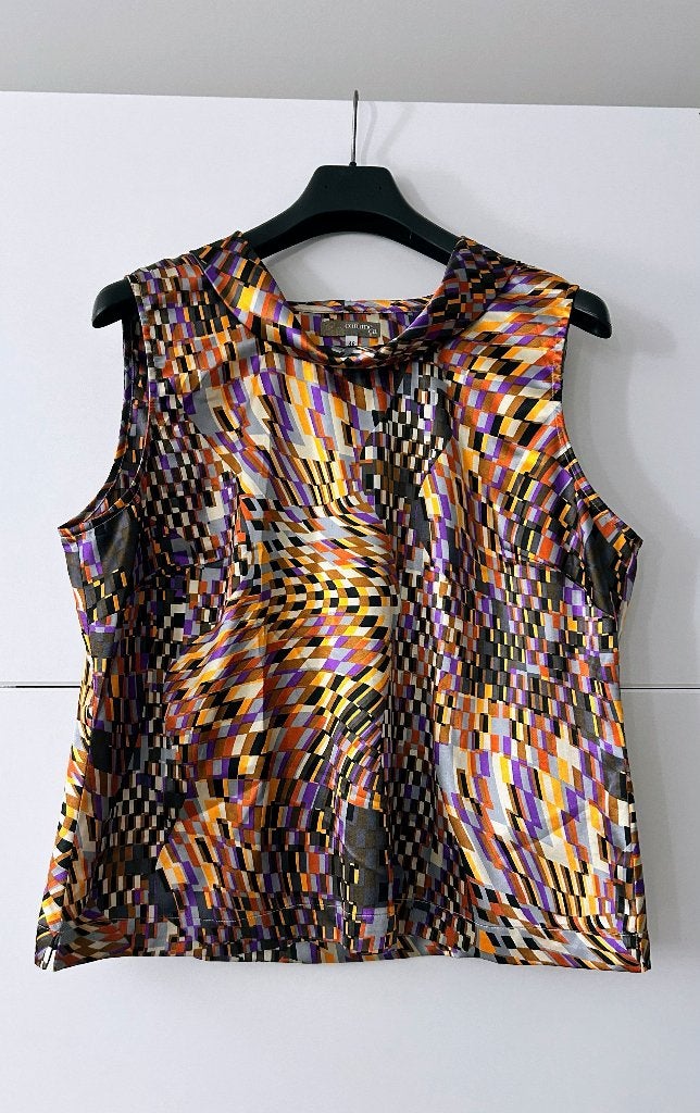 Comme ça mouwloze blouse met geometrische print, Kleding | Dames, Blouses en Tunieken, Zwart, Maat 46/48 (XL) of groter, Zo goed als nieuw