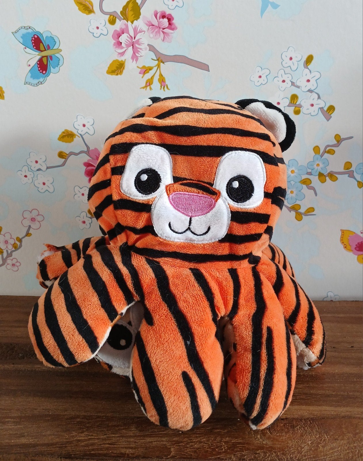 Omkeerbare knuffel tijger/luipaard - Gloednieuw, Oranje, Nieuw, Ophalen of Verzenden, Klein (minder dan 20 cm)