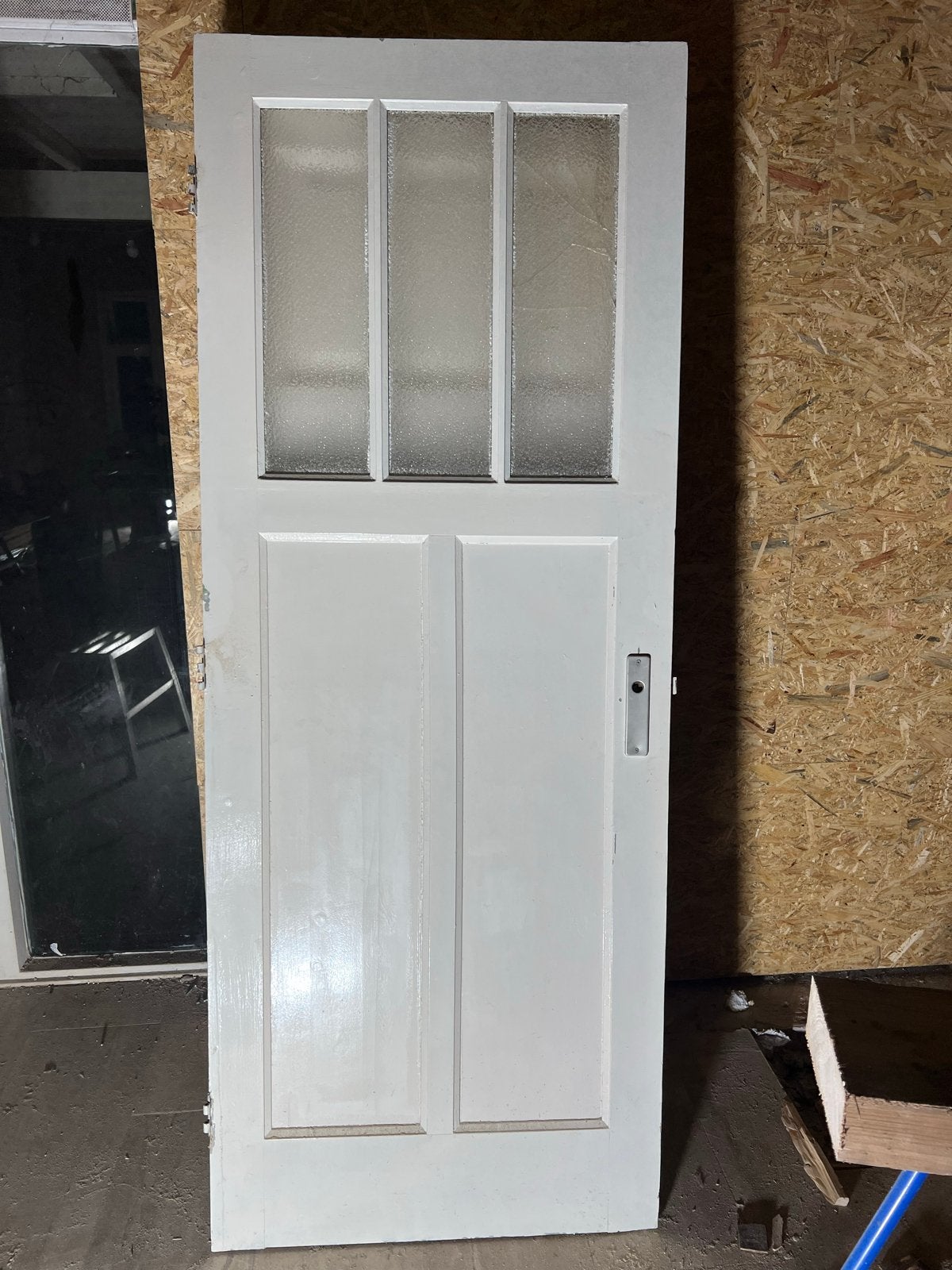 Oude binnendeur met glaspanelen - Gebruikt, Doe-het-zelf en Verbouw, Ophalen, Gebruikt, 80 tot 100 cm, Binnendeur